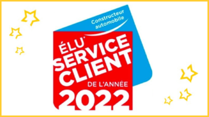 Bannière annonçant Renault, élu service client de l'année 2022.